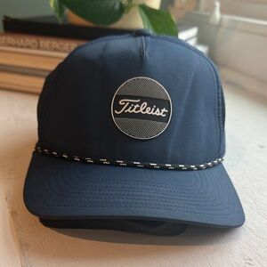 Titleist Navy Hat with Rope-Trim and Round Logo